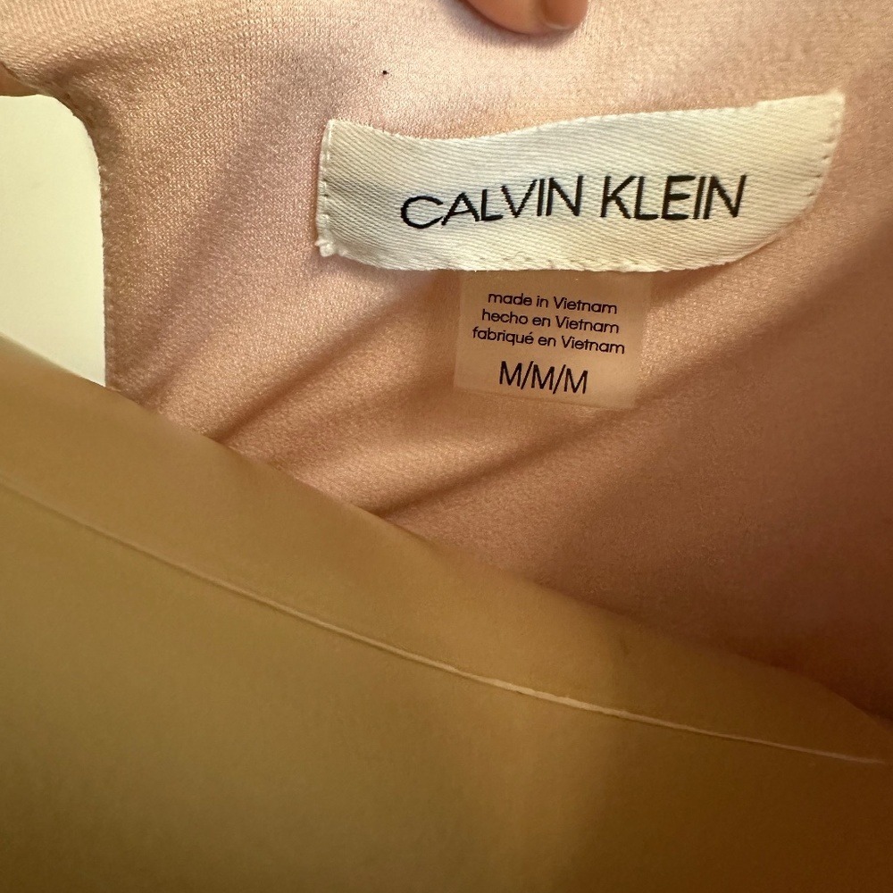Calvin Klein Women Pink Pleated Neck Sleeveless Shell Top‎ M - Picture 5 of 6